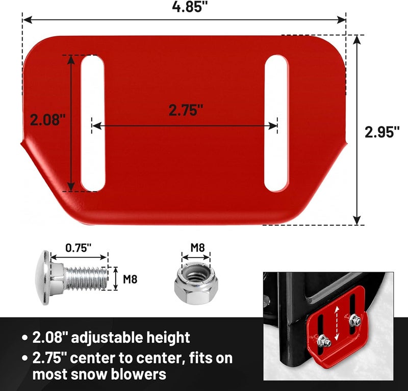 IDEASURE Replacement 784-5580 Slide Shoes Compatible with MTD 2 Stage Snowblower - Skid Shoes 784-5580-0637 fit for Troy Bilt Storm 2410 Snow Thrower, Craftsman 247 Series Yard Machines Snow Blowers - Image 3